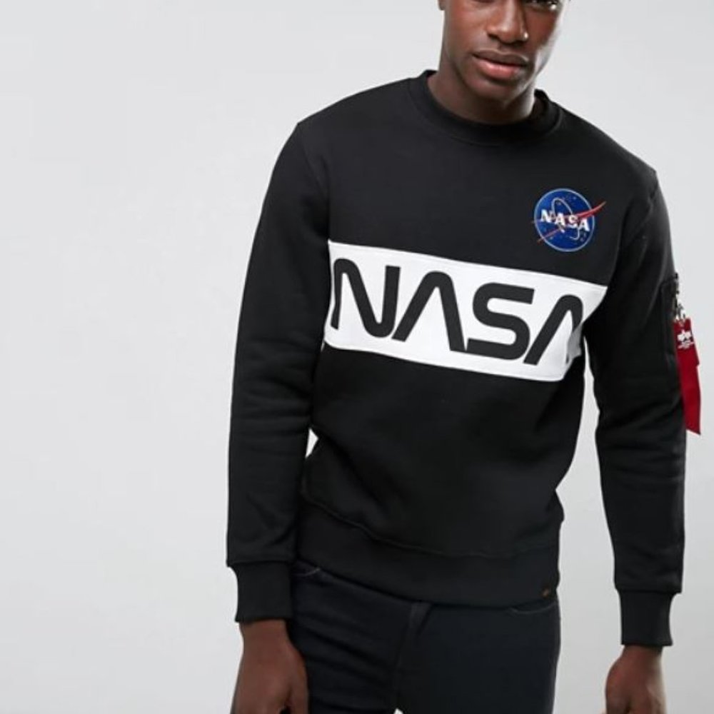ASOS/ Alpha Industries-NASA Inlay Crew Sweatshirt